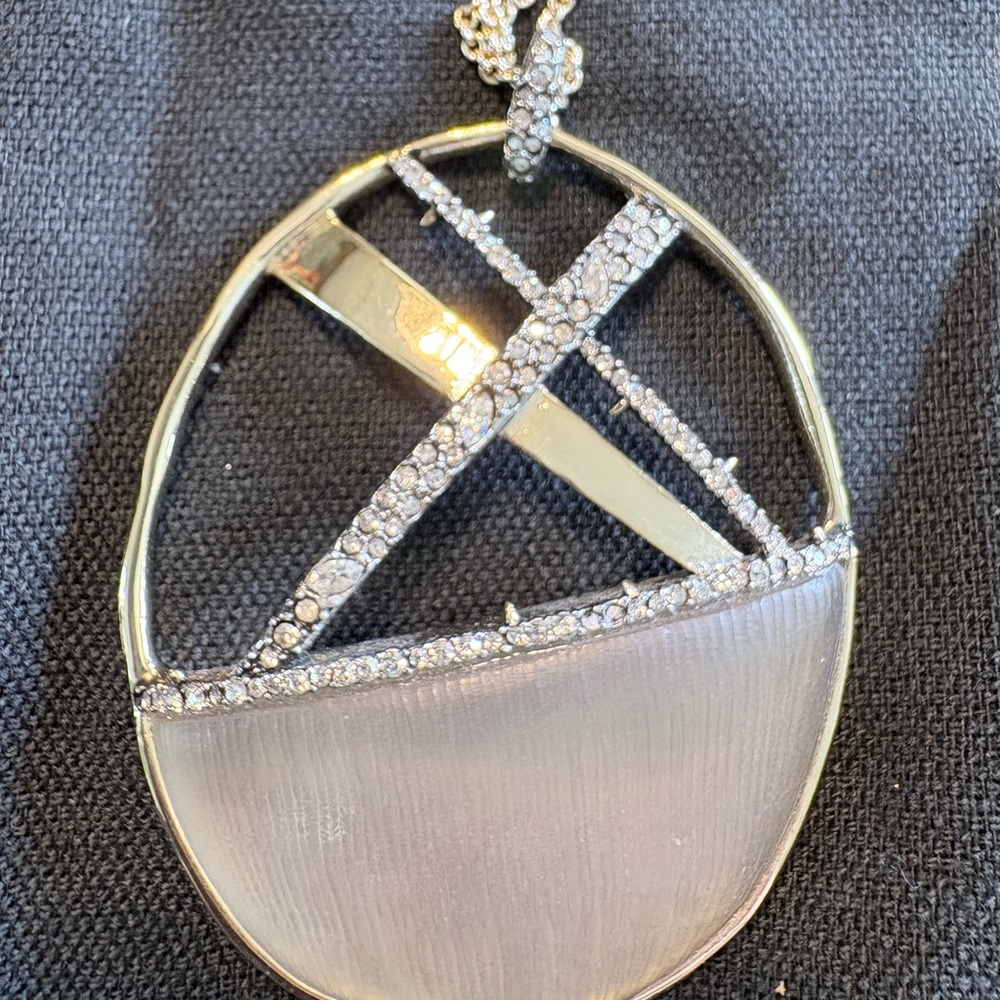 Alexis Bittar champagne lucite Long Diamond Dust Necklace